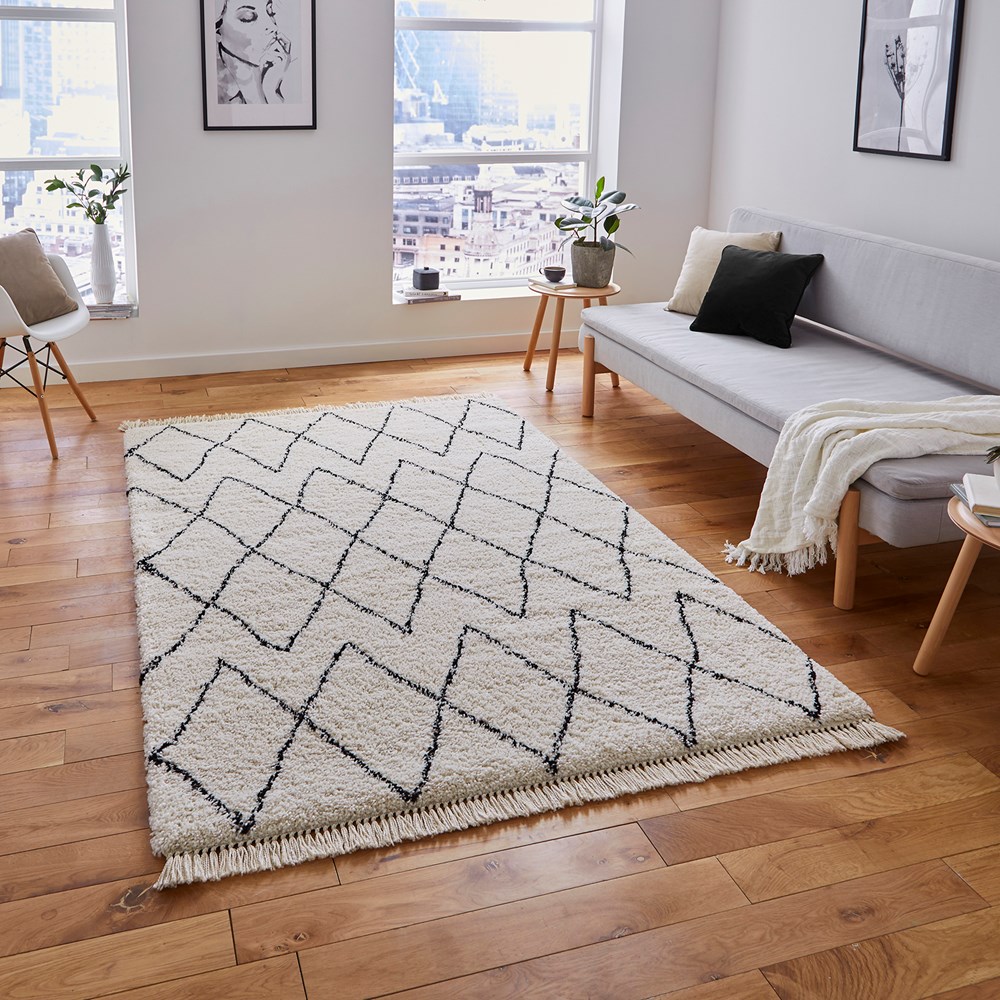 Boho 8280 Rugs in White Black